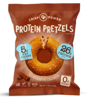 Crisp Power Protein Pretzels Cinnamon Crunch 1.75oz 6ct